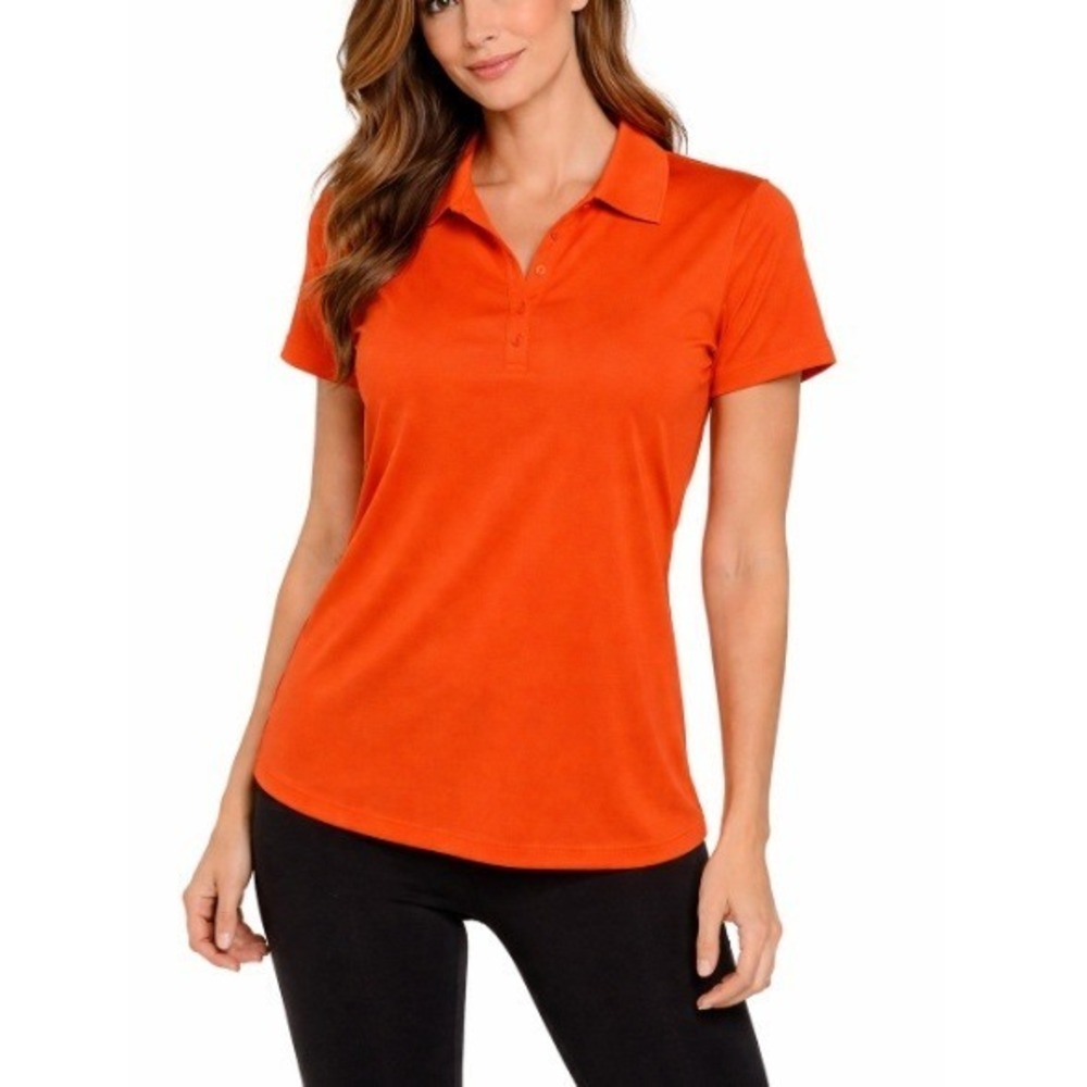 Nike Women's Orange Short Sleeve Golf Dri Fit Polo T-Shirt‎ Size XL
